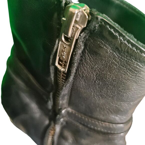 Officine Creative Leather Ankle Boots Handmade Italian Ruched Boots Black 37.5 - Picture 4 of 7